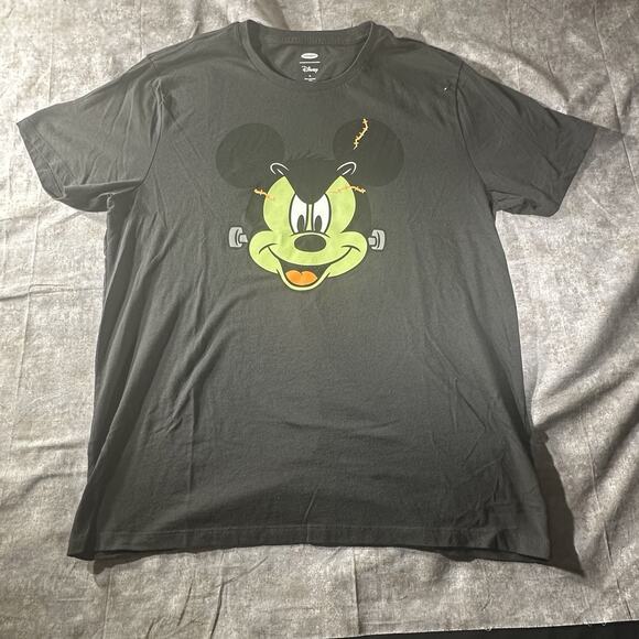 Old Navy X Disney Mens Sz XL Gray Short Sleeve Mickey Mouse Halloween T-Shirt - Picture 1 of 6